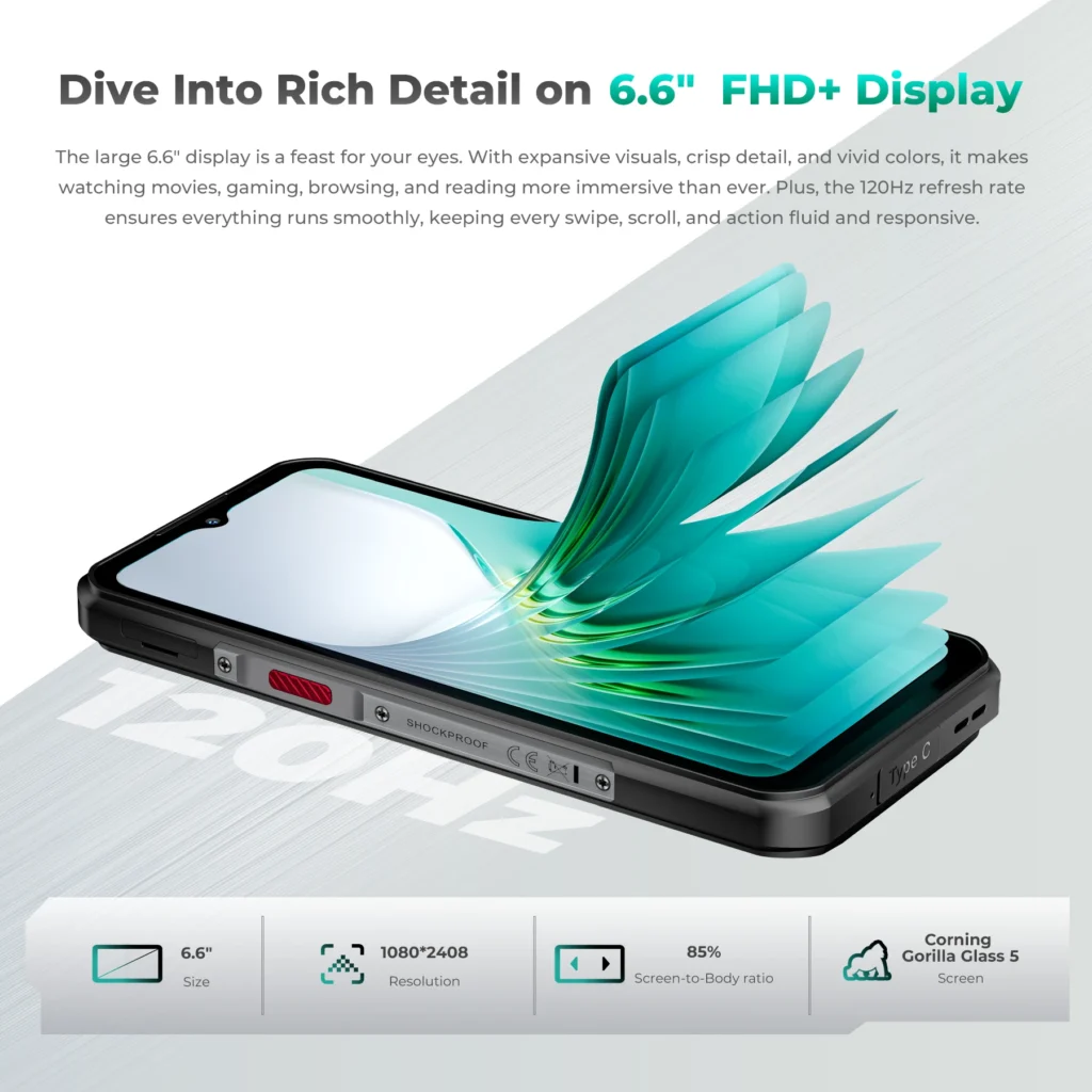 Wytrzymały smartfon Oukitel WP62 5G, procesor MTK Dimensity 7025, 48 GB (16+32)