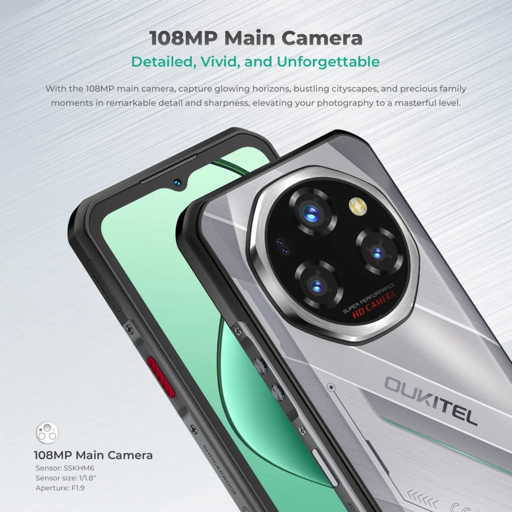 Wytrzymały smartfon Oukitel WP62 5G, procesor MTK Dimensity 7025, 48 GB (16+32)