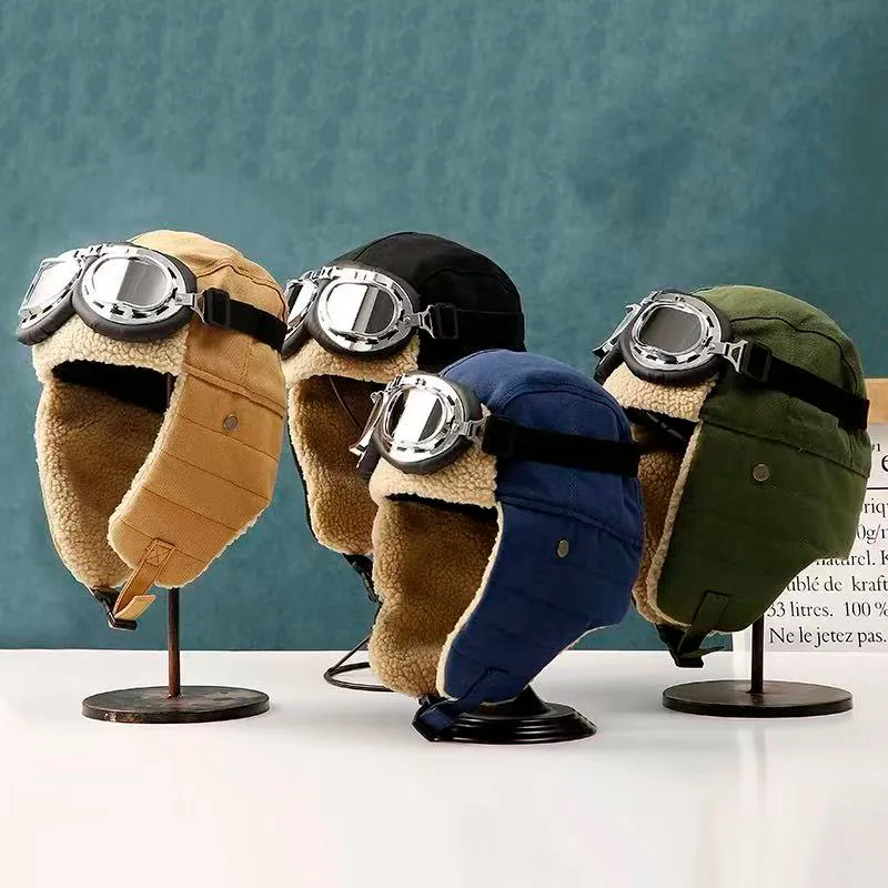 Zimowa czapka w stylu koreańskim z nausznikami, ciepła czapka typu Lei Feng do sportów outdoorowych i narciarstwa, modna ciepła czapka pilota dla kobiet Zimowa czapka w stylu koreańskim z nausznikami, ciepła czapka typu Lei Feng do sportów outdoorowych i narciarstwa, modna ciepła czapka pilota dla kobiet