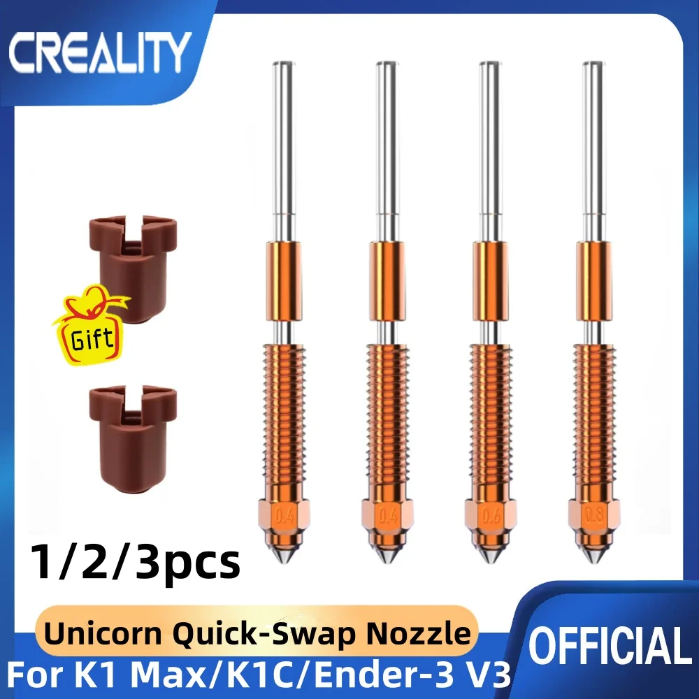 1/2/3szt Zestaw dysz Creality K1C 0.2/0.4/0.6/0.8/1.0mm Zestaw głowicy zraszacza do drukarki 3D Pasuje do…