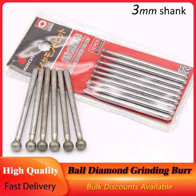 1/2/5/10/20PCS 1mm-6mm Ball Diamond & CBN Grinding Head Burr Point 3mm Shank Carving Engraving Bits For Jade… 1/2/5/10/20PCS 1mm-6mm Ball Diamond & CBN Grinding Head Burr Point 3mm Shank Carving Engraving Bits For Jade…