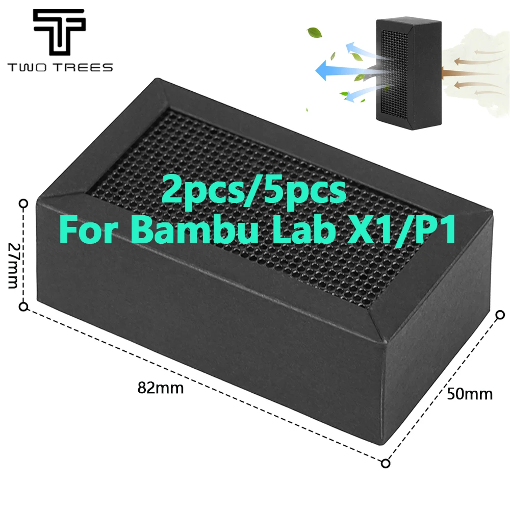 1/2/5szt Do Bambu Lab P1 X1 Filtr powietrza z węglem aktywnym Oczyszczacz Filtr Zamiennik Do Bambu Lab X1 X1C…