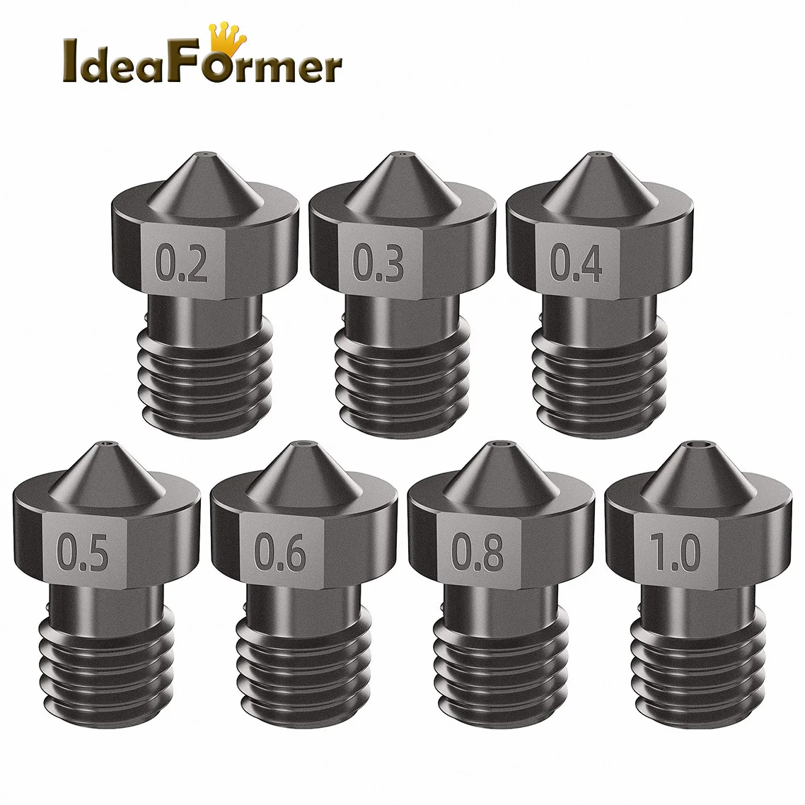 1/2 szt. Dysza E3D V6 stal hartowana 0.2/0.3/0.4/0.5/0.6/0.8/1.0MM dla 1.75mm Filament V5 V6 Hotend Extruder…