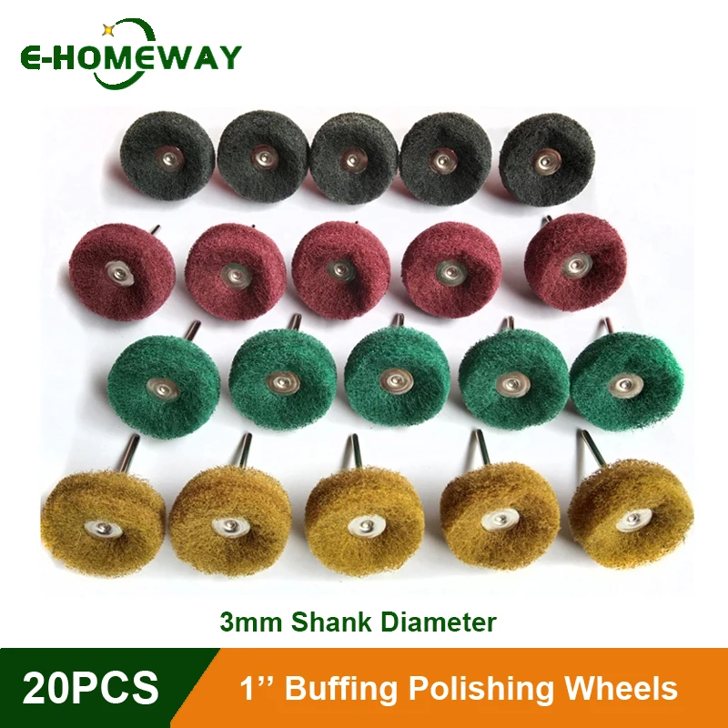 1 „(25mm) zestaw do frezów krążki polerskie polerowania ściernego do narzędzi obrotowych-1/8″(3mm)…