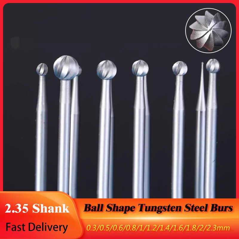 1/6 sztuk 0.3-2.3mm kształt kuli wiertła jubilerskie ze stali wolframowej 2.35 Shank grawerowanie nóż… 1/6 sztuk 0.3-2.3mm kształt kuli wiertła jubilerskie ze stali wolframowej 2.35 Shank grawerowanie nóż…