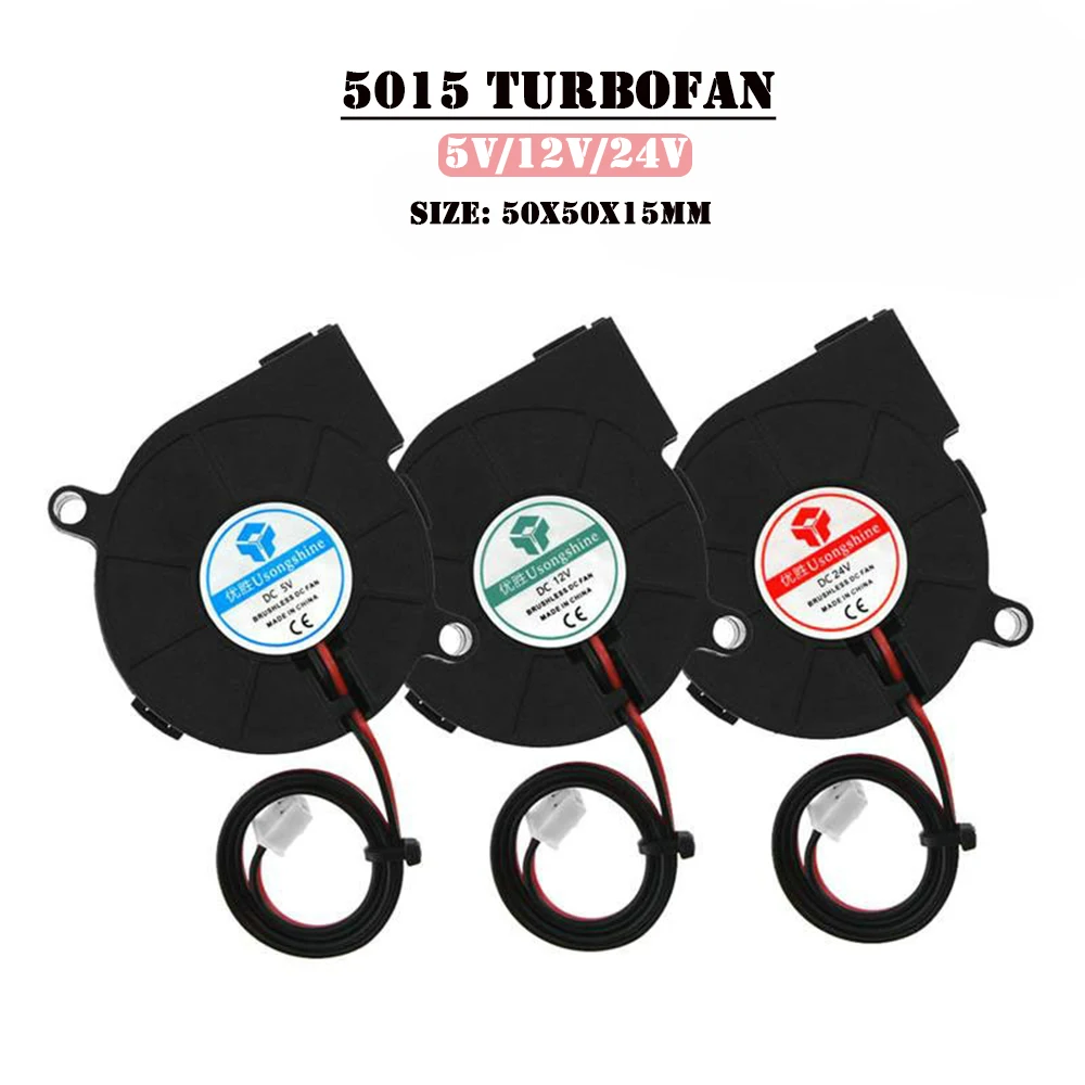1 szt. 4020/5015 Dmuchawa Turbo Wentylator chłodzący Bezszczotkowa drukarka 3D DC 5V&12V&24V z 2-pinowym…