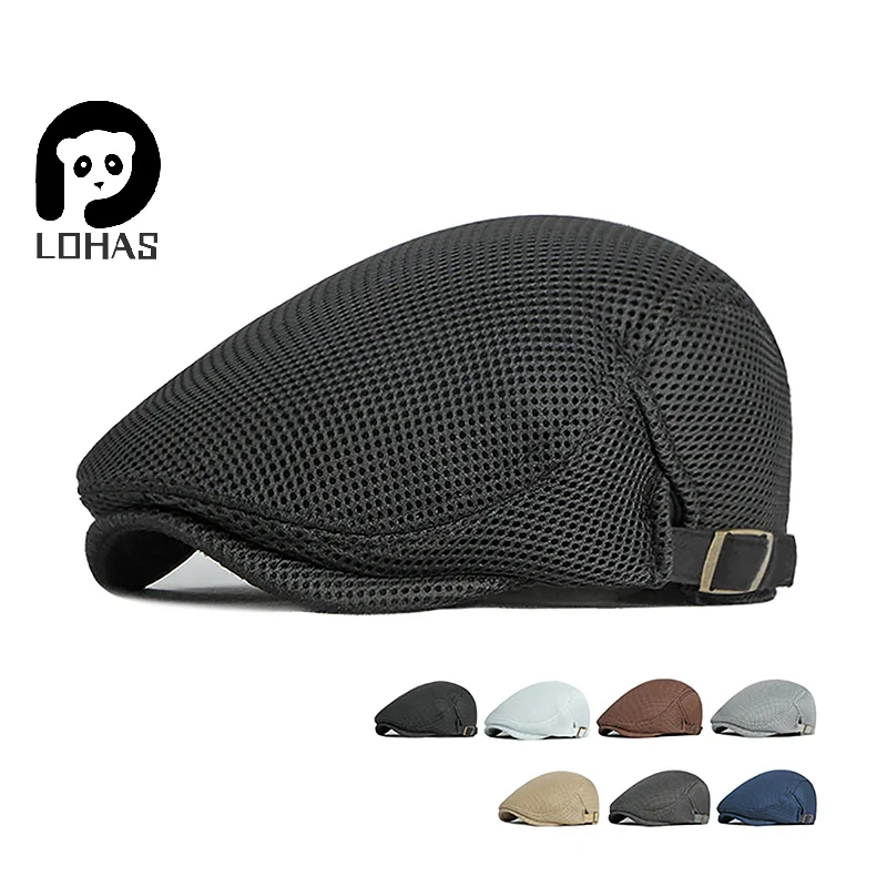 1 szt. Męska czapka beret na wiosnę, lato i jesień, oddychająca czapka z siatką, beret z płaskim daszkiem, czapka golfowa 1 szt. Męska czapka beret na wiosnę, lato i jesień, oddychająca czapka z siatką, beret z płaskim daszkiem, czapka golfowa
