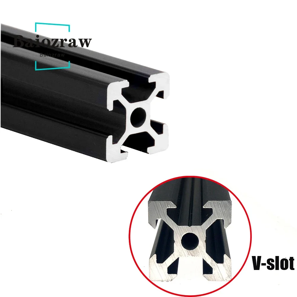 1 sztuk czarny 100-800mm 2020 V slot profil aluminiowy wytłaczany do drukarki 3D maszyna do grawerowania CNC…