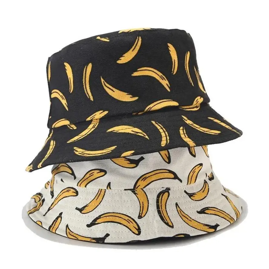 1 sztuk Mężczyźni i kobiety Świeże owoce Kapelusz rybacki Banan Tropikalne owoce Bawełna Kapelusz rybacki Kapelusz Gorros Beach Travel