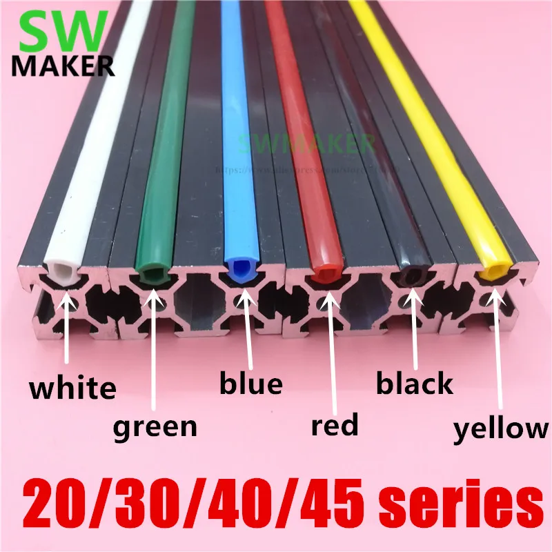 10 metrów 6mm/8mm/10mm płaska uszczelka do serii 20/30/40/45/50/60 profil aluminiowy ue miękka osłona…