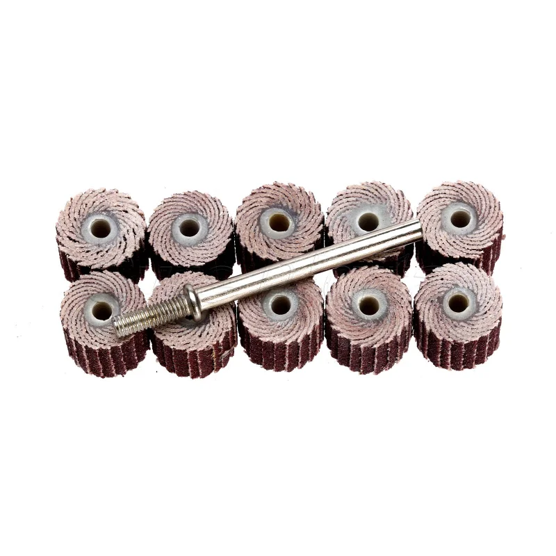 10 sztuk 10mm szlifowanie tarcza listkowa szlifowanie koła listkowe szczotka piasek akcesoria Dremel do… 10 sztuk 10mm szlifowanie tarcza listkowa szlifowanie koła listkowe szczotka piasek akcesoria Dremel do…