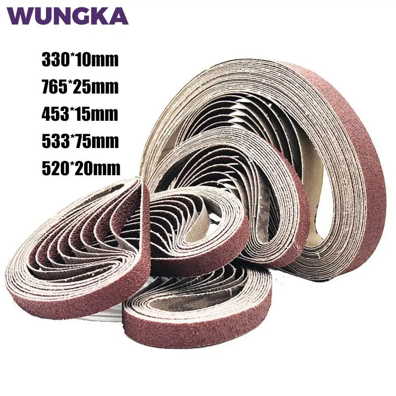 10 sztuk 330*10mm/453*15mm pasy szlifierskie P40 – P1000 taśma ścierna do drewna miękki metal szlifowanie…