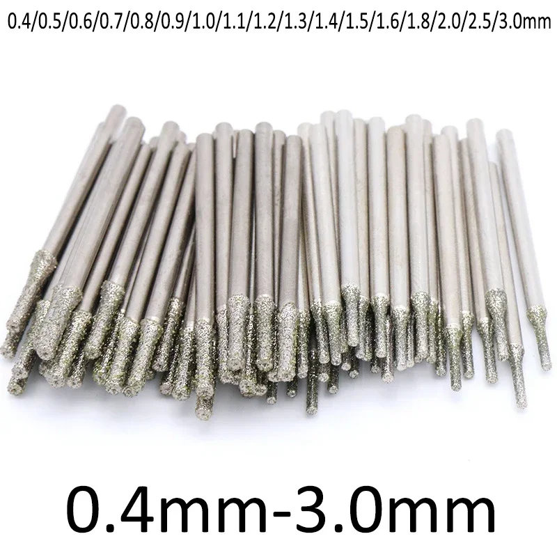 10 sztuk hurtownie 0.4-3mm diamentowe powlekane końcówki wiertła 2.35mm cholewka do płytki biżuteria wiertła…