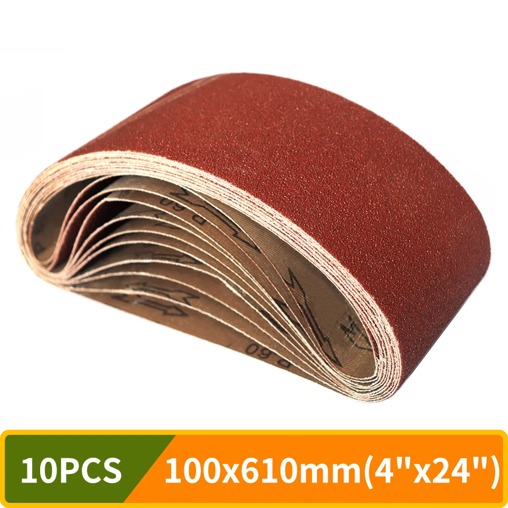 10 sztuk/zestaw 100*610 mm pasy szlifierskie 4 „x 24” pas ścierny z tlenku glinu P40-P1000 ziarno do…