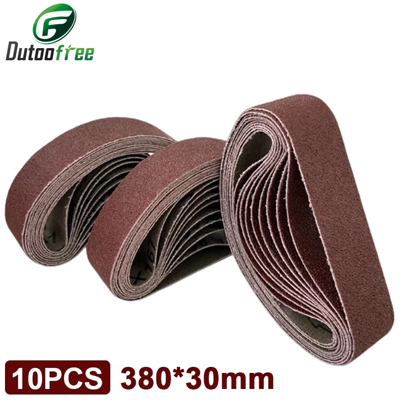 10 sztuk/zestaw 380*30mm pas ścierny taśmy szlifierskie 60-1000 kasza do drewna miękki Metal do polerowania… 10 sztuk/zestaw 380*30mm pas ścierny taśmy szlifierskie 60-1000 kasza do drewna miękki Metal do polerowania…