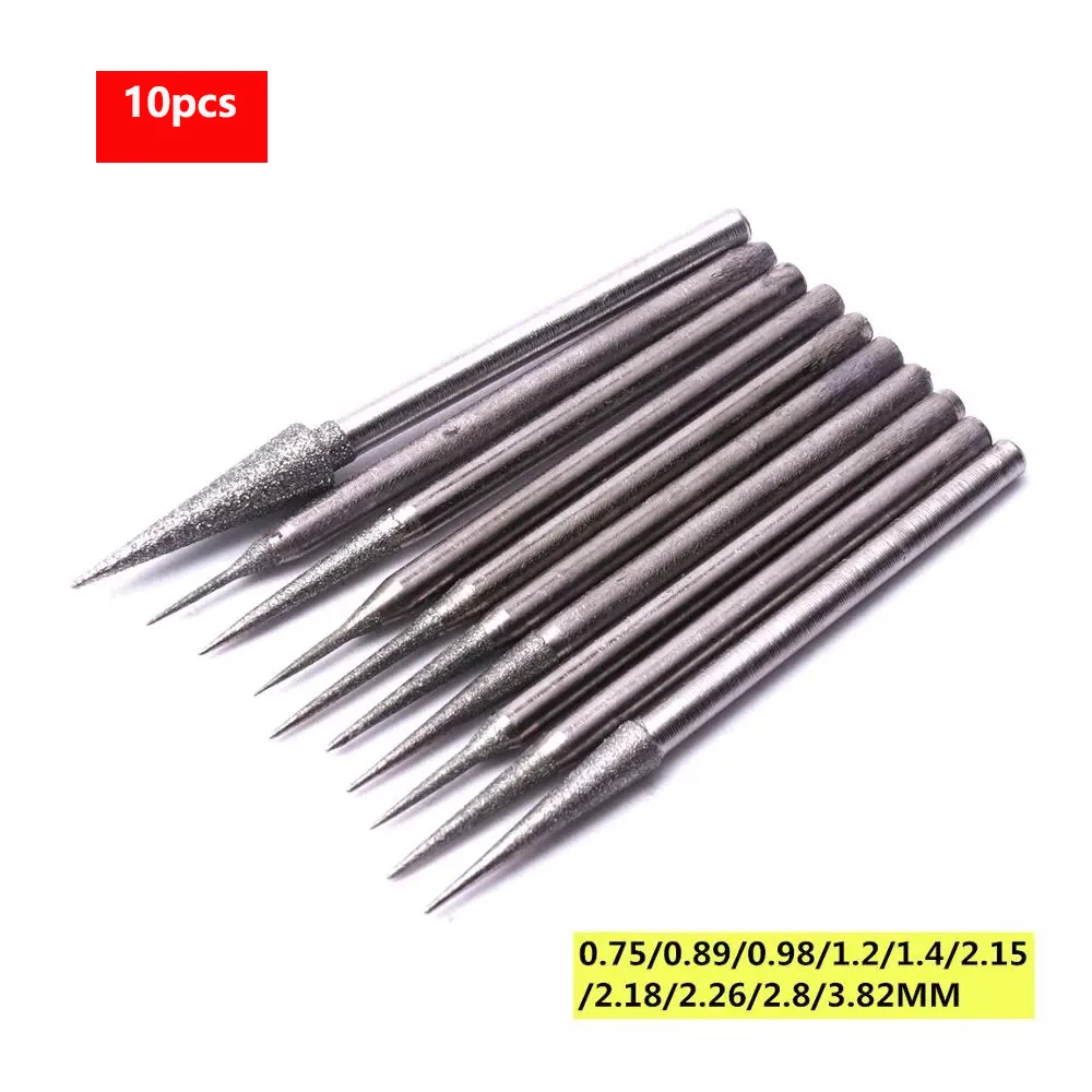 10 sztuk/zestaw diamentowa głowica szlifierska 2.35mm Shank 0.75 do 3.82mm igła szlifierska Bit Burr do metalu…