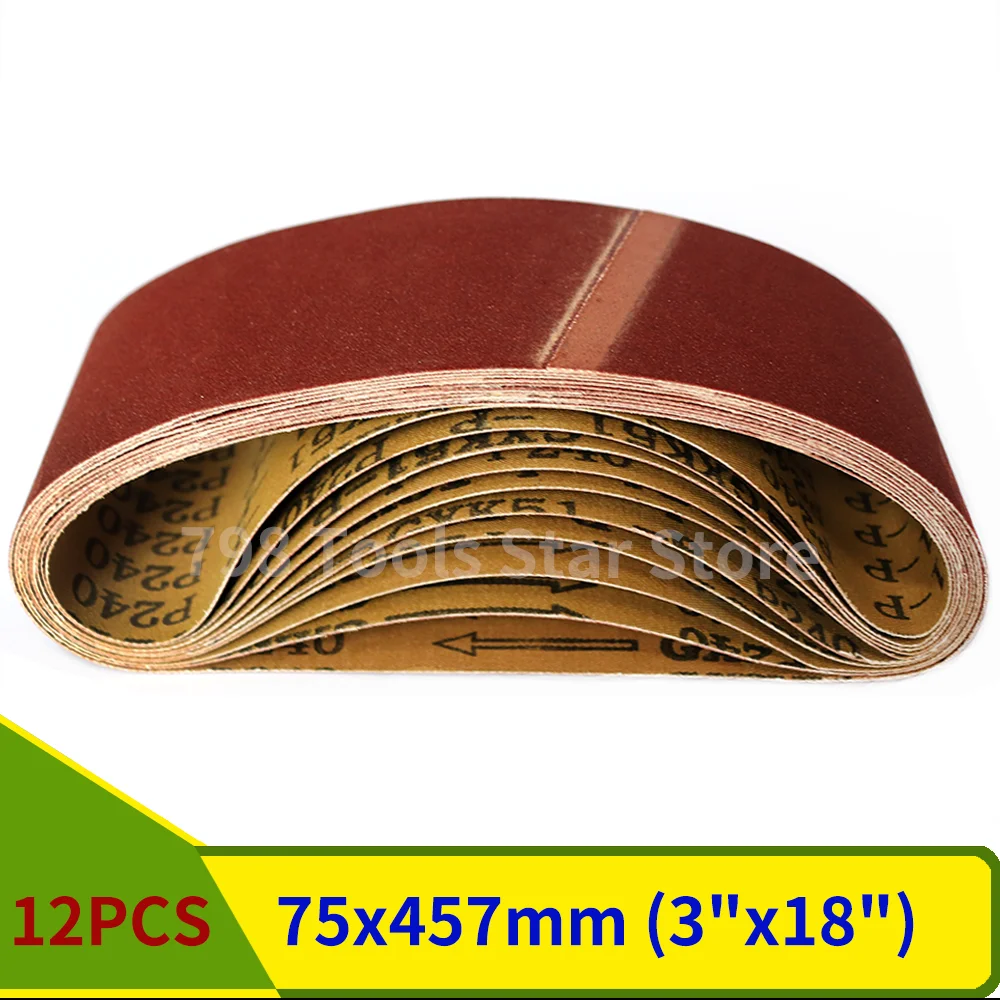 12 szt. 457*75mm ścierne taśmy szlifierskie 3 „* 18” taśma szlifierska 4 każdy z 80/120/150 mieszana ziarno do… 12 szt. 457*75mm ścierne taśmy szlifierskie 3 „* 18” taśma szlifierska 4 każdy z 80/120/150 mieszana ziarno do…