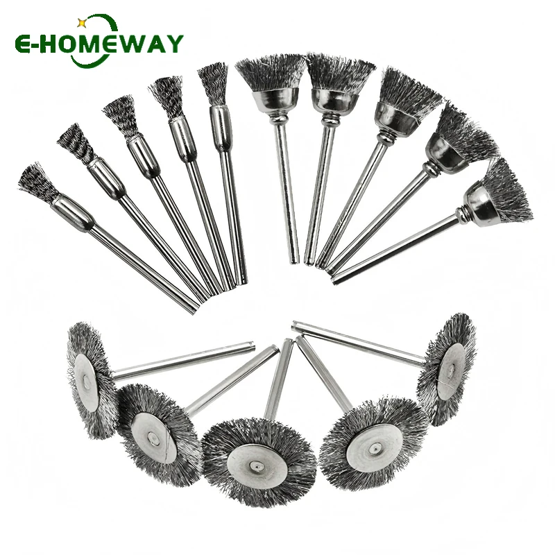 15 sztuk/zestaw Mini końcówka druciana ze stali nierdzewnej/mosiądzu do Dremel 3mm 1/8 „trzpień do polerowania… 15 sztuk/zestaw Mini końcówka druciana ze stali nierdzewnej/mosiądzu do Dremel 3mm 1/8 „trzpień do polerowania…