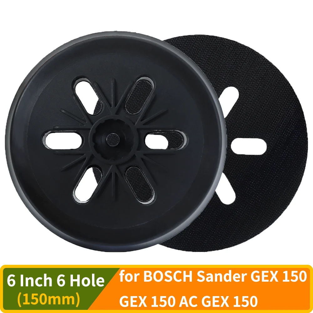 150mm/6 cali 6-otworowa podkładka szlifierska z haczykiem i pętelką do szlifierki BOSCH GEX 150 GEX 150 AC GEX… 150mm/6 cali 6-otworowa podkładka szlifierska z haczykiem i pętelką do szlifierki BOSCH GEX 150 GEX 150 AC GEX…