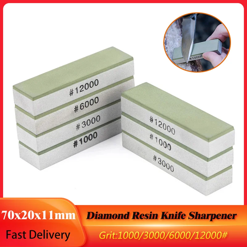 1Pc Diamentowa ostrzałka do noży z żywicy 70 * 20 * 11mm Ziarnistość 1000/3000/6000/12000 Kamienie ostrzące do…