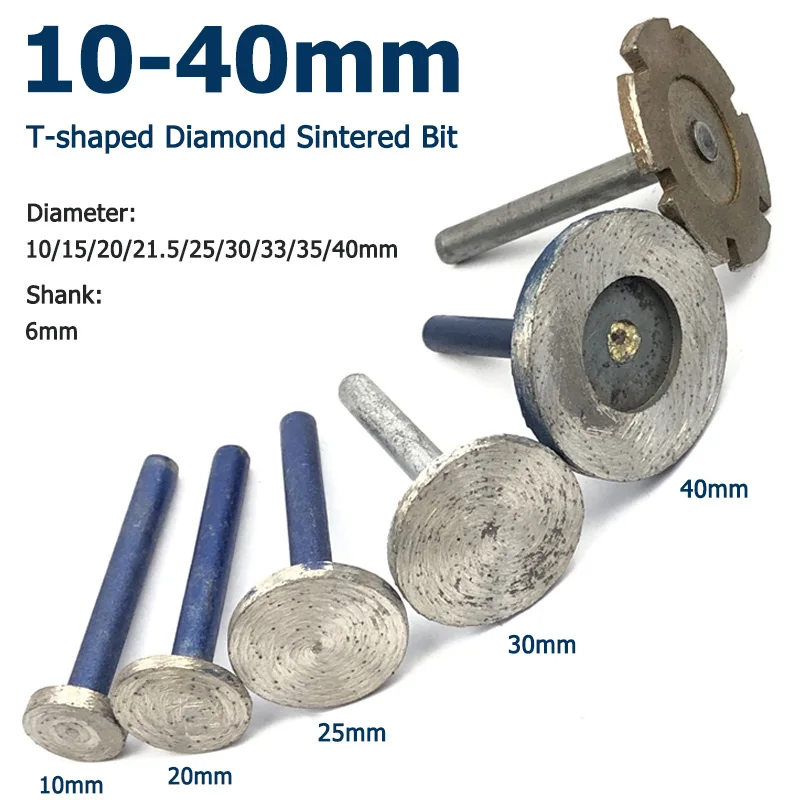1szt 10 15 20 21.5 25 30 35 40mm Diamentowy wiertło spiekane w kształcie litery T do grawerowania z chwytem… 1szt 10 15 20 21.5 25 30 35 40mm Diamentowy wiertło spiekane w kształcie litery T do grawerowania z chwytem…