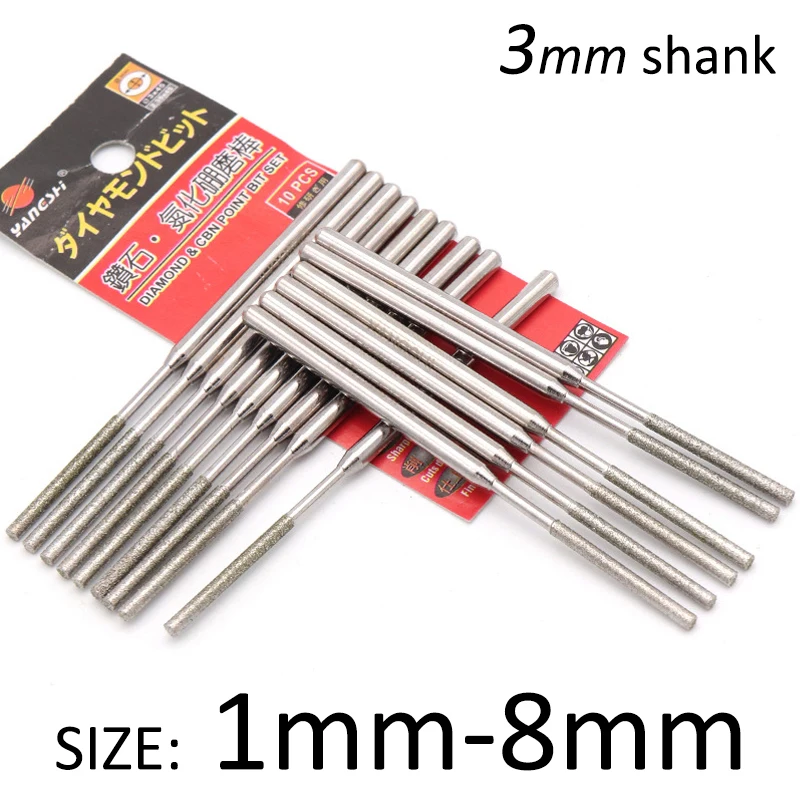 2-5szt 1-8mm Diamentowa i CBN Głowica szlifierska 70mm Długi płaski cylinder Burr Point 3mm Chwyt Grawerowanie… 2-5szt 1-8mm Diamentowa i CBN Głowica szlifierska 70mm Długi płaski cylinder Burr Point 3mm Chwyt Grawerowanie…