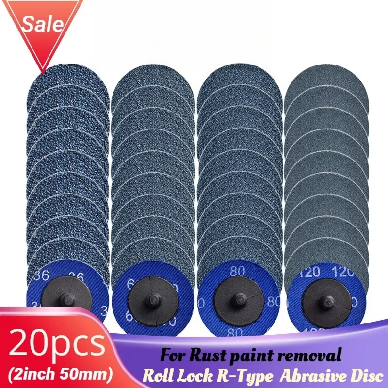 2″ Cyrkonowa szybka zmiana tarcz szlifierskich Blokada rolki Papier ścierny typu R Tarcza ścierna 50 mm Uchwyt…