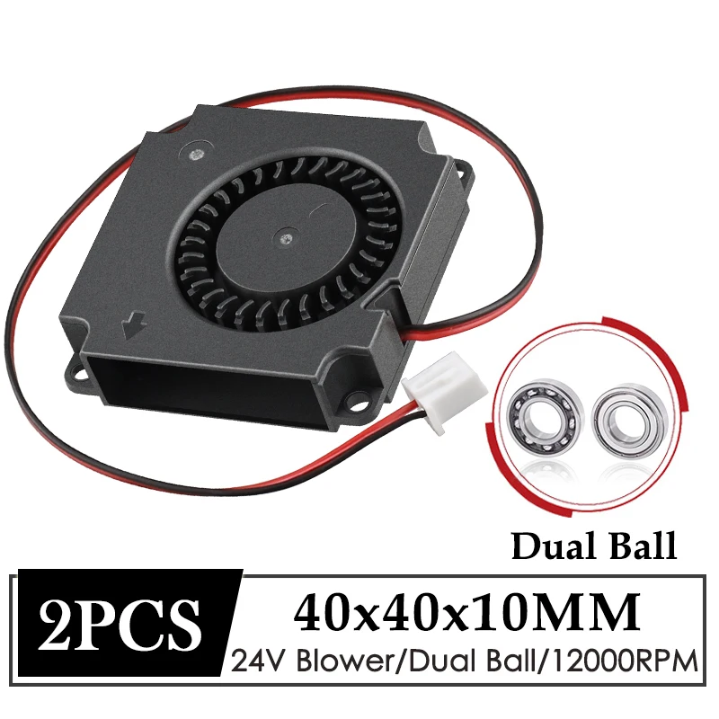 2 szt. Gdstime 40mm Turbo Blower DC 12V 24V Podwójne Łożysko Kulkowe 12000RPM Wysokoobrotowy Radiator… 2 szt. Gdstime 40mm Turbo Blower DC 12V 24V Podwójne Łożysko Kulkowe 12000RPM Wysokoobrotowy Radiator…
