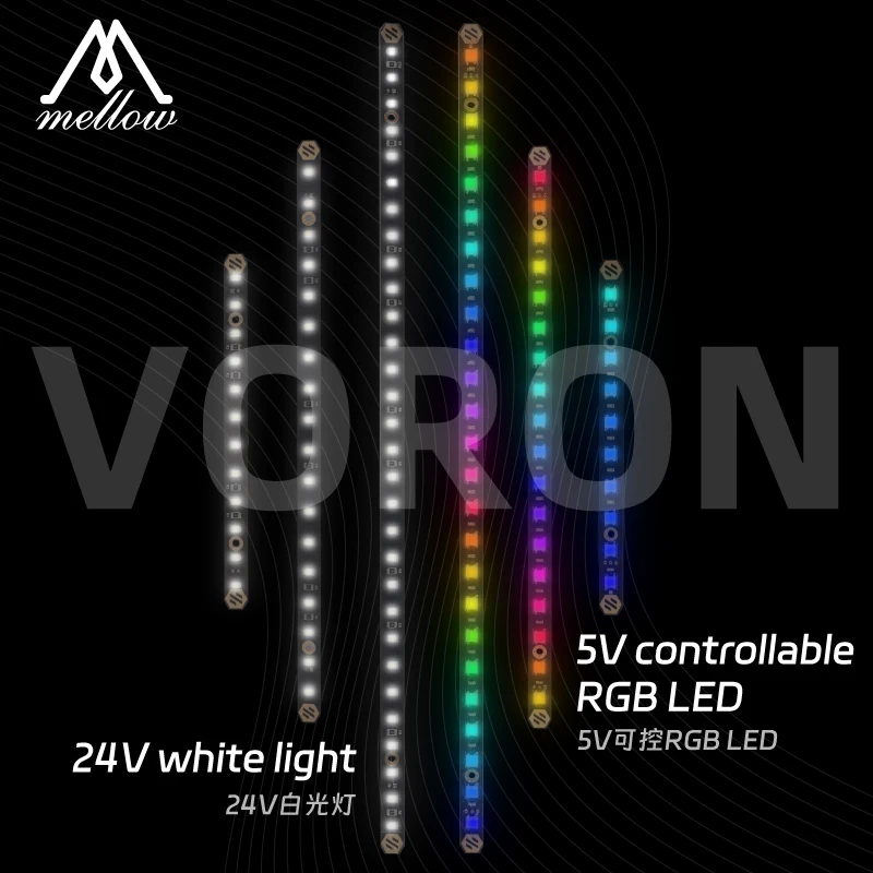 2 szt. Zestaw PCB Mellow Daylight 5V RGB / Biała Listwa LED do Drukarki 3D Voron 0.1/0.2 2.4 Trident…
