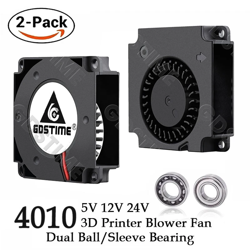 2 SZTUK Gdstime 40mm Wentylator drukarki 3D 12V 24V 5V 4010 Dmuchawa Akcesoria chłodzące do drukarek…