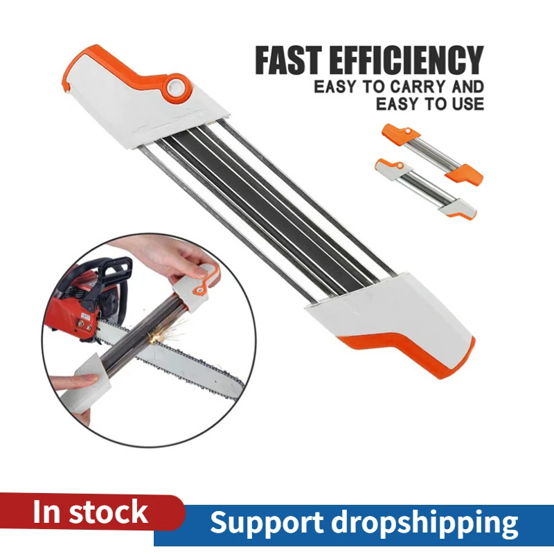 2 w 1 Easy Chainsaw File Chain Sharpener Zestawy osełek 4 mm / 4,8 mm Zestaw zębów piły Szybkie ostrzenie dla…