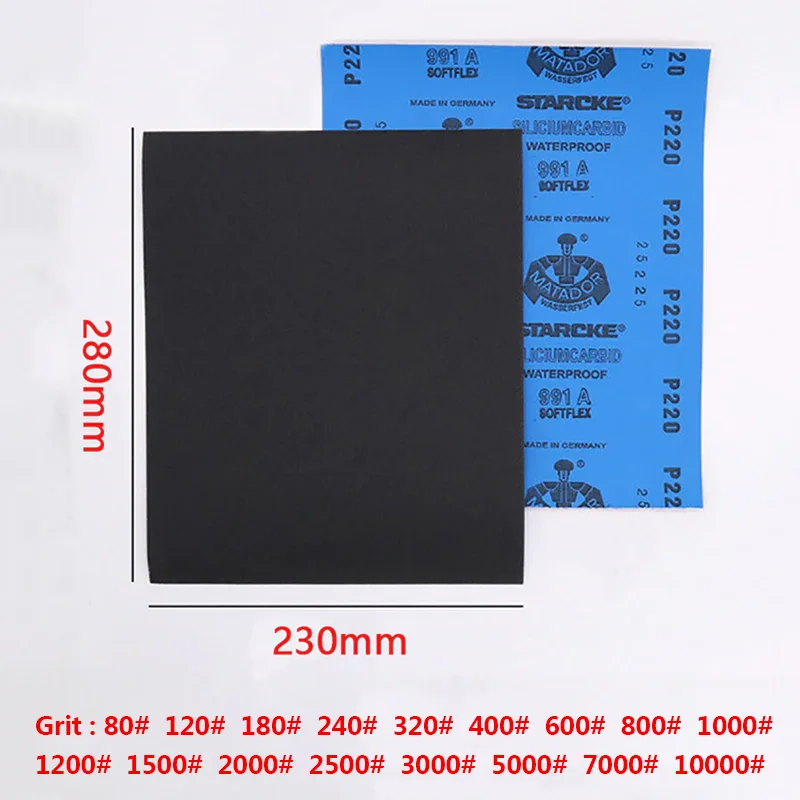 20 szt. Papier Ścierny na Mokro i Sucho 9″x11″ (230x280mm) Gradacja 80 120 180 240 320 400 600 800 1000 1200… 20 szt. Papier Ścierny na Mokro i Sucho 9″x11″ (230x280mm) Gradacja 80 120 180 240 320 400 600 800 1000 1200…