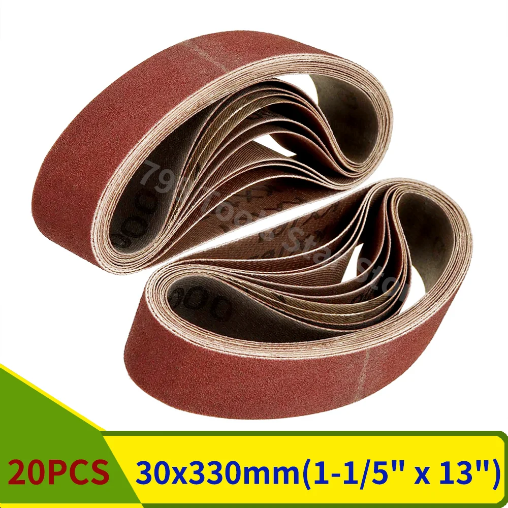 20 sztuk 330*30mm pasy szlifierskie 40-1000 grys drewno miękki metal papier ścierny do polerowania taśmy…