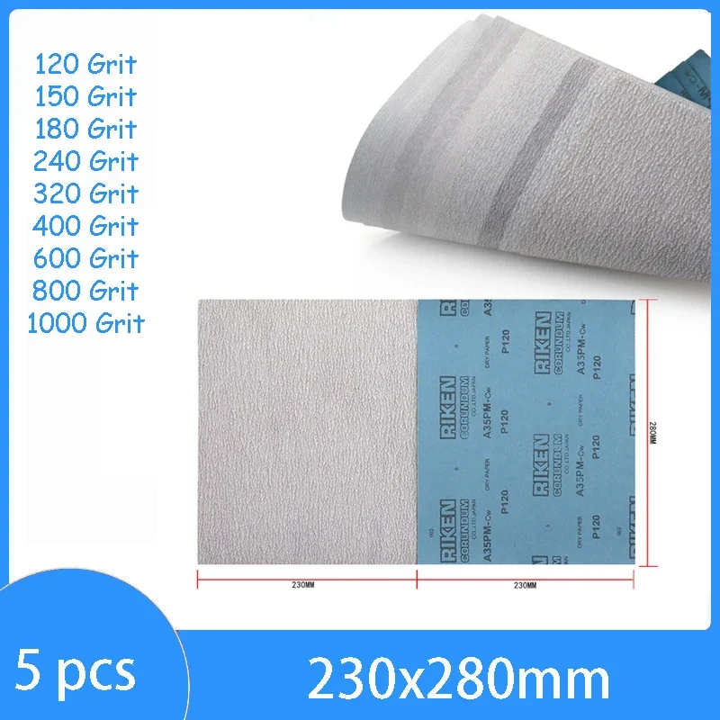 230x280mm Kwadratowy papier ścierny Szlifowanie na sucho do polerowania stopów magnezu i aluminium Biały…