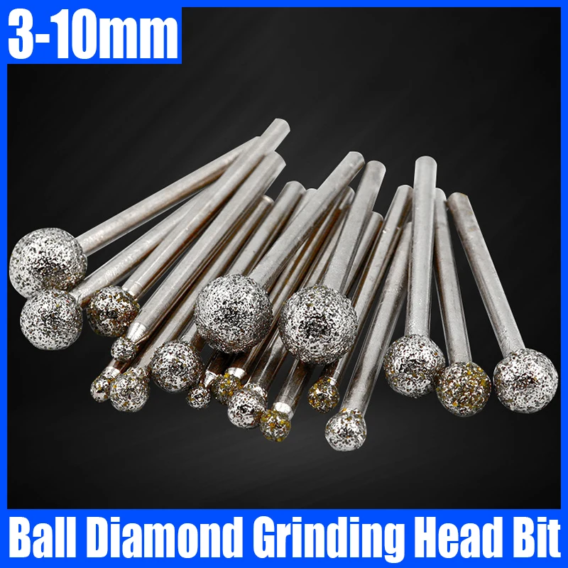 3-10 mm 60 # Kulka ziarnista diamentowa głowica szlifierska końcówki igłowe zadziory grawerowanie narzędzie do… 3-10 mm 60 # Kulka ziarnista diamentowa głowica szlifierska końcówki igłowe zadziory grawerowanie narzędzie do…