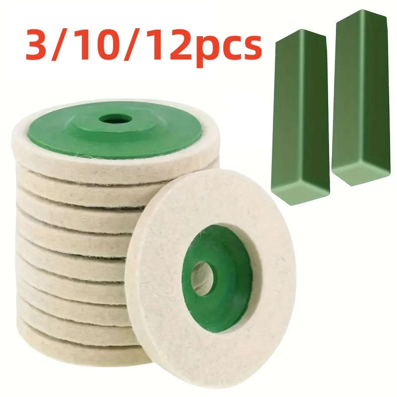 3-12pcs100mm tarcza szlifierska z wełny polerskiej 4 „przemysłowa tarcza z filcu wełnianego metalowa tarcza… 3-12pcs100mm tarcza szlifierska z wełny polerskiej 4 „przemysłowa tarcza z filcu wełnianego metalowa tarcza…