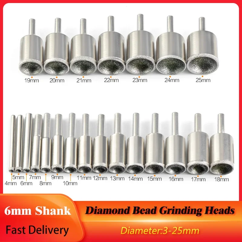 3-25mm diamentowe koraliki głowice szlifierskie wklęsłe w kształcie kuli tarcza polerska 6mm Shank do… 3-25mm diamentowe koraliki głowice szlifierskie wklęsłe w kształcie kuli tarcza polerska 6mm Shank do…