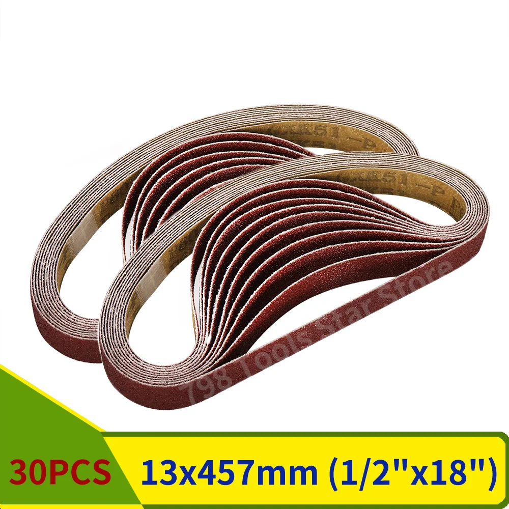 30 sztuk 13*457mm pasy szlifierskie 40-1000 1/2×18 Cal ścierna taśma szlifierska do drewna miękki metal… 30 sztuk 13*457mm pasy szlifierskie 40-1000 1/2×18 Cal ścierna taśma szlifierska do drewna miękki metal…