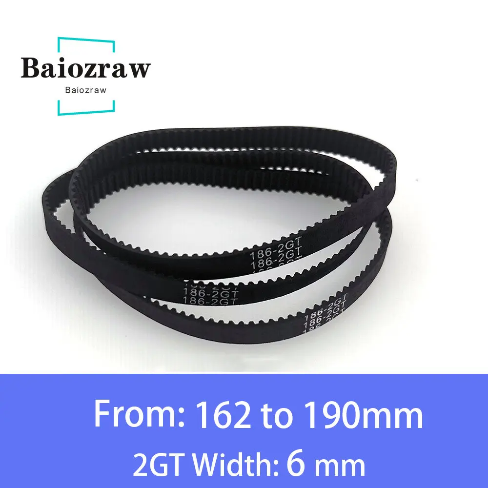 3D części drukarki GT2 6mm pętla zamknięta gumowy pasek rozrządu 162 164 166 168 170 172 174 176 178 180 182…