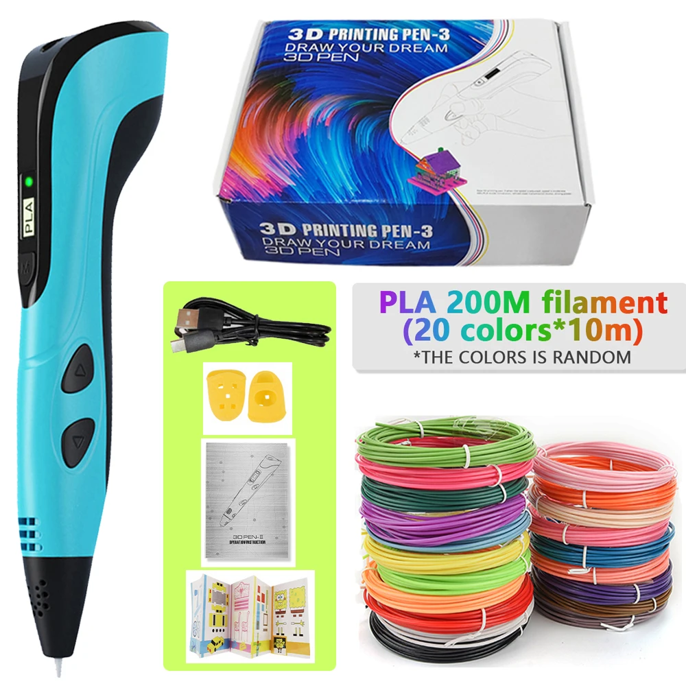 3d długopis dla dzieci Creatived Toy DIY 3D pióro do dekorowania type-c akumulator zestaw pędzelków 3D z 200M…