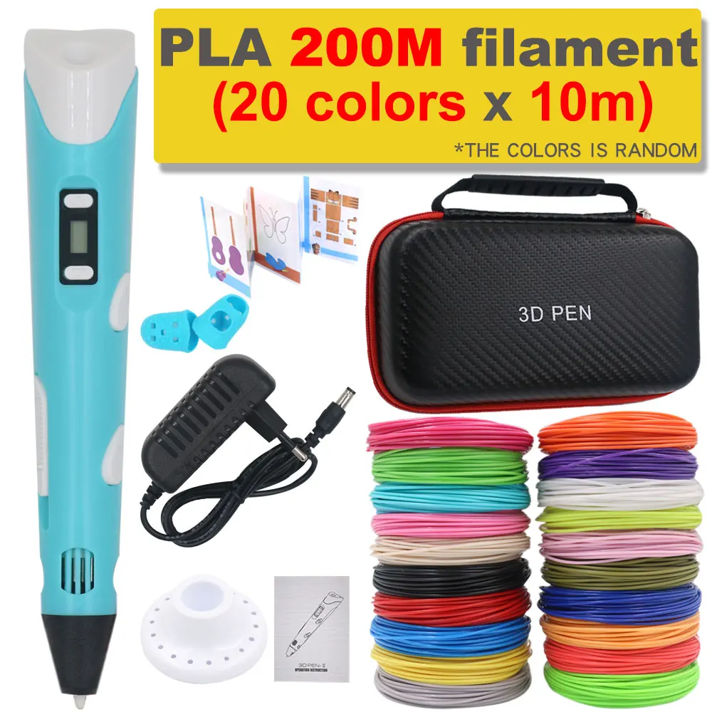 3D pióro 3D pióro do dekorowania DIY pióro do rysowania 200M PLA Filament urodzinowy dla dzieci prezent na…