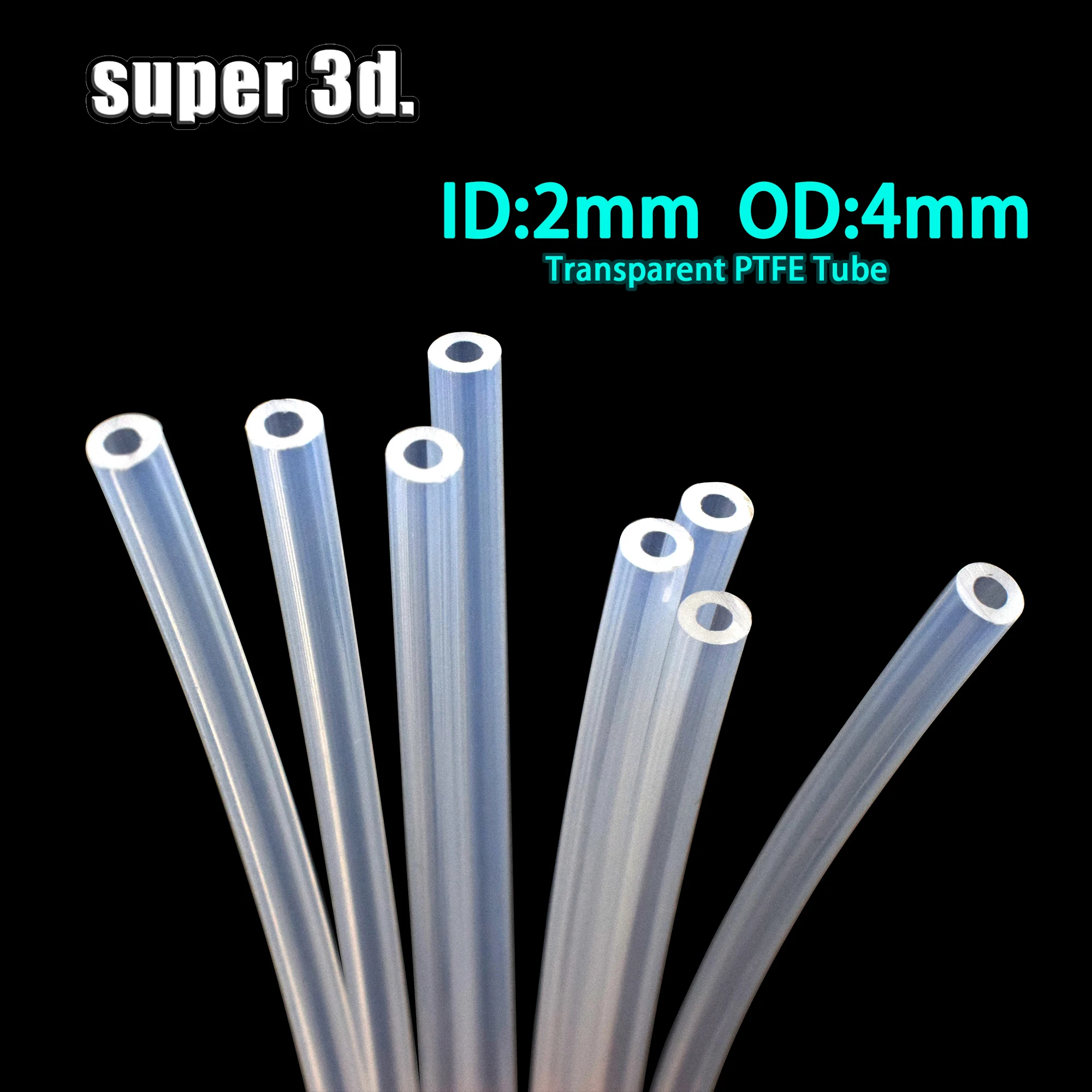3D Printe części 1M/2m rura PTFE przezroczysta rura PFA 2x4mm dla V5/V6 1.75mm wytłaczarki Bowden j-head…