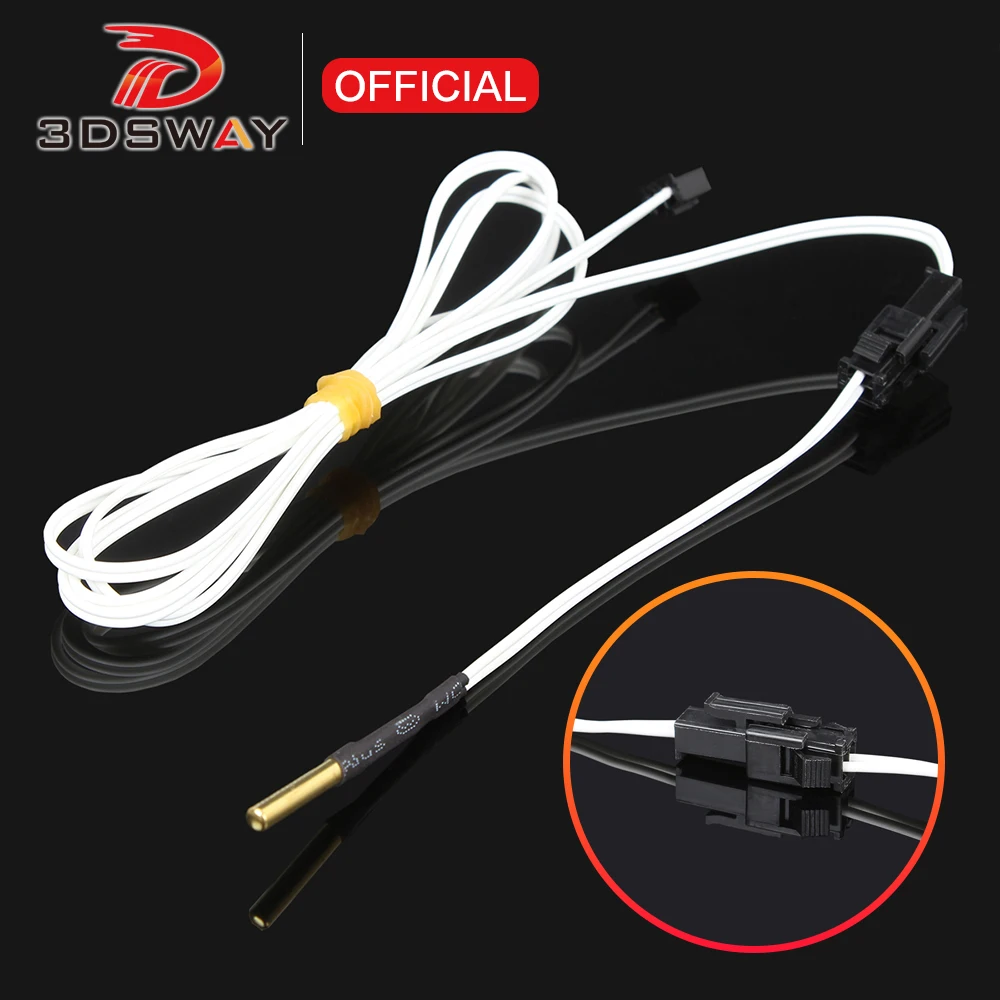 3DSWAY 3D części drukarki HT-NTC 100K ohm B3950 wkład termistorowy czujnik z wtyczką SM wysokiej temperatury… 3DSWAY 3D części drukarki HT-NTC 100K ohm B3950 wkład termistorowy czujnik z wtyczką SM wysokiej temperatury…