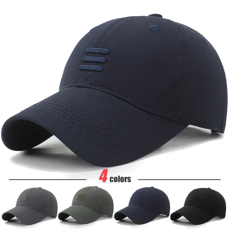 4-kolorowe nowe modne miękkie czapki z daszkiem Outdoor Sport Casual Bawełniane czapki Snapback dla mężczyzn i kobiet Trzy bary Dad Hat Design
