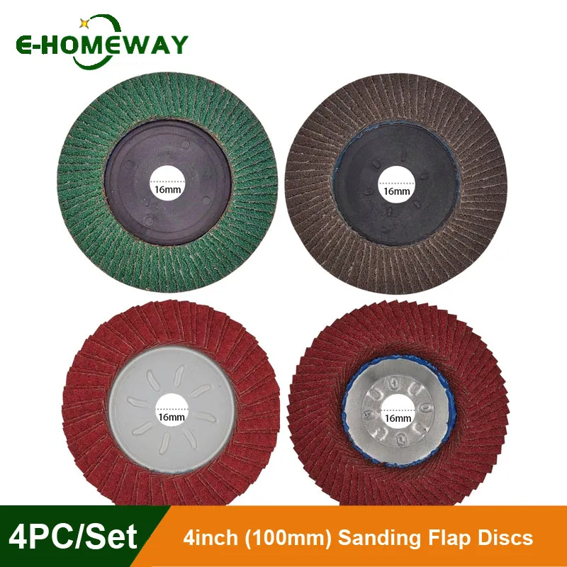4 szt. 100mm 4 calowe tarcze listkowe szlifierskie T27 60/80 ostrze ścierne do szlifierki kątowej narzędzie… 4 szt. 100mm 4 calowe tarcze listkowe szlifierskie T27 60/80 ostrze ścierne do szlifierki kątowej narzędzie…