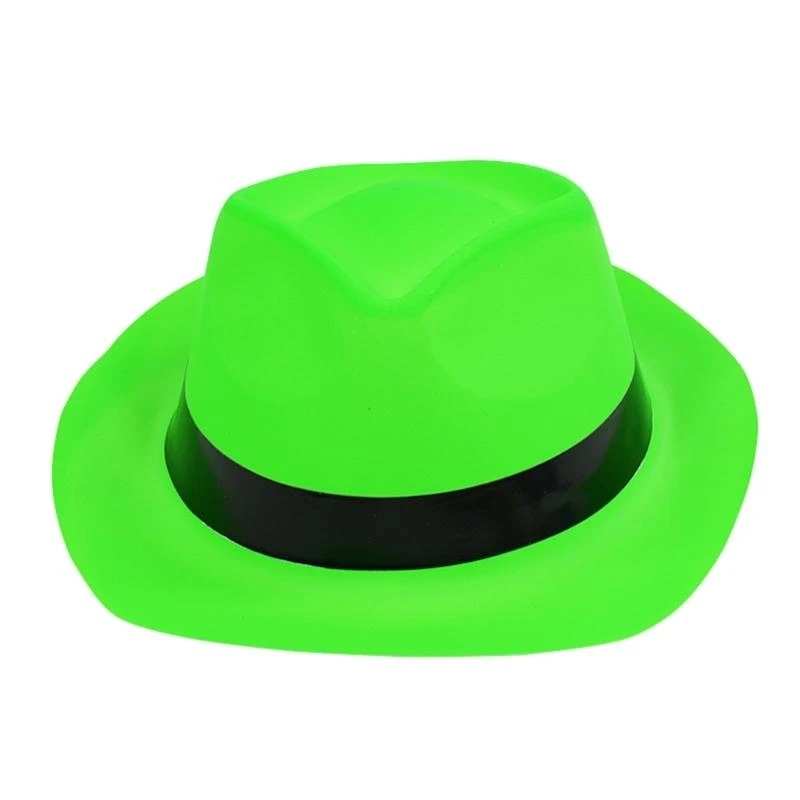 400A Unikalny plastikowy kapelusz Homburg Gangster Zielony kapelusz Zachodni kapelusz z szerokim rondem na odzież na co 400A Unikalny plastikowy kapelusz Homburg Gangster Zielony kapelusz Zachodni kapelusz z szerokim rondem na odzież na co