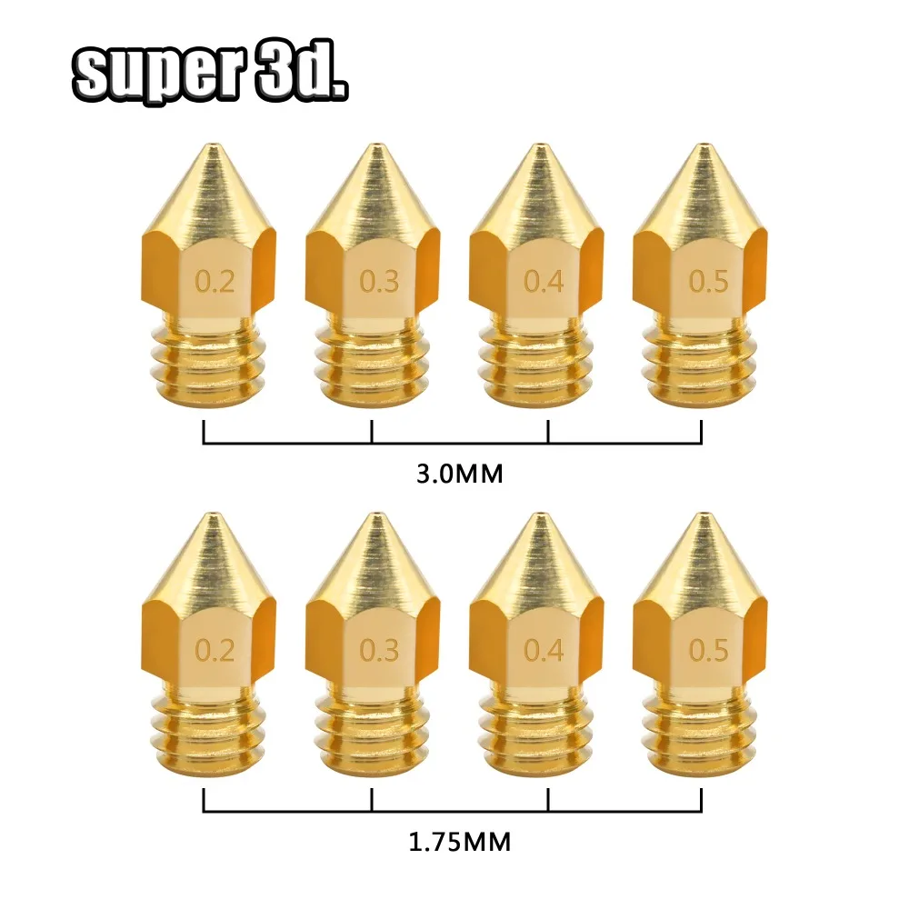 5/10 SZT. Dysza mosiężna MK8 0.2MM 0.3MM 0.4MM 0.5MM Dysza głowicy drukującej do ekstrudera do drukarek 3D…