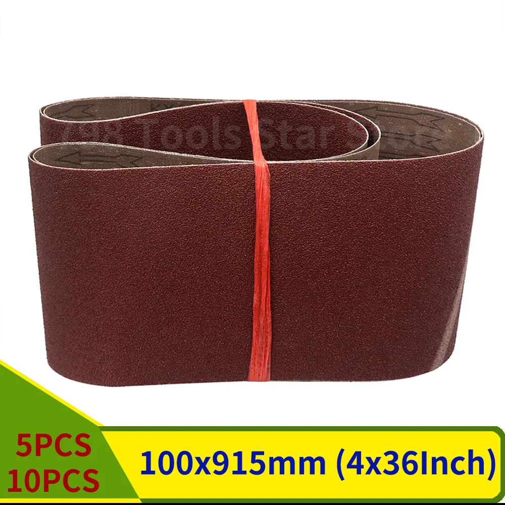 5/10 sztuk 100*915mm pasy szlifierskie 40-1000 grys drewno miękki metal papier ścierny do polerowania taśmy…