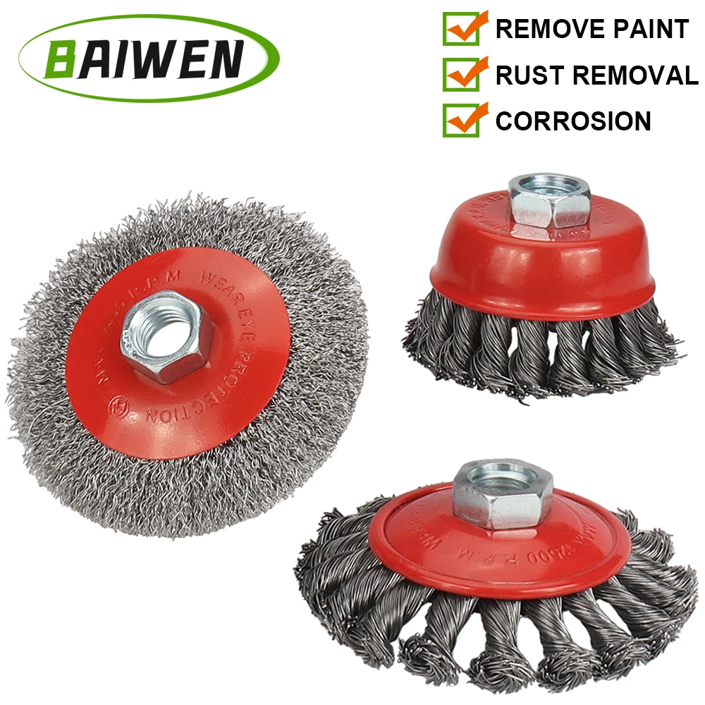 5/8in-11 śruba Twist Knot drut koła szczotka do kubków do szlifierki kątowej Cleaner akcesoria metalowe… 5/8in-11 śruba Twist Knot drut koła szczotka do kubków do szlifierki kątowej Cleaner akcesoria metalowe…