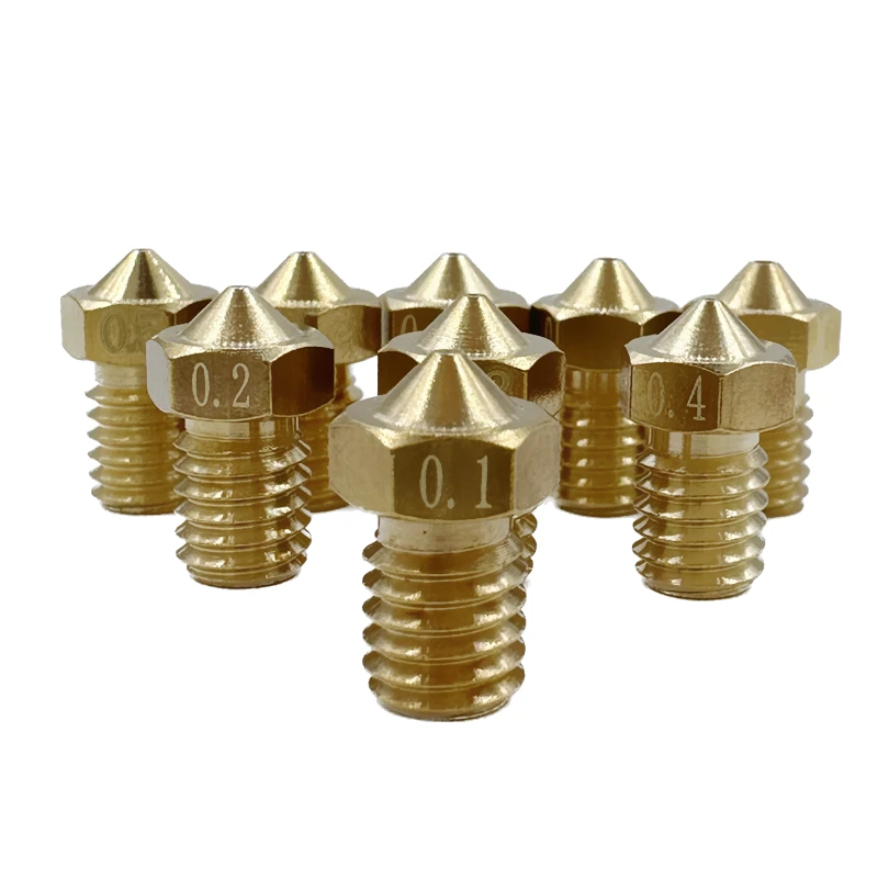 5 lub 10 SZT. Dysza gwintowana E3DV6 z mosiądzu 0.2 0.3 0.4 0.5 0.6 0.8 1.0mm do ekstrudera V5 V6 Anycubic I3…